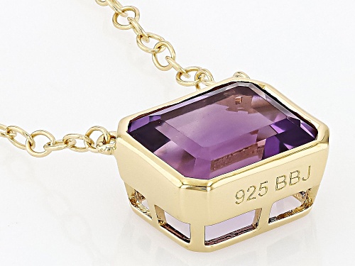 2.89ct Canela Amethyst 18k Yellow Gold Over Sterling Silver Necklace - Size 18
