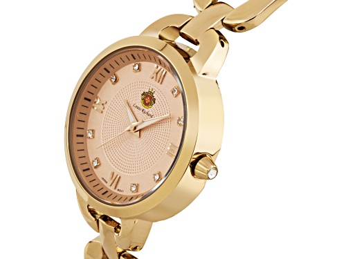 Louis Richard Felina Ladies Watch with H-Link Bracelet and Rose Gold Dial