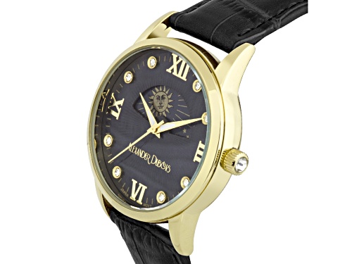 Casual Moon Phase Dial Ladies Leather Watch