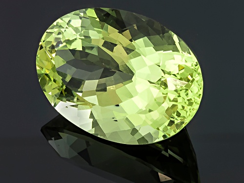 Brazilian Chartreuse Beryl 18.37ct 20.98x14.44x11.31mm Oval With Gemworld Report