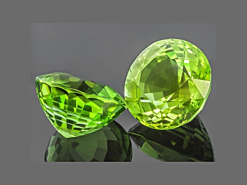 Peridot 11.72mm Round Mixed Step Cut Matched Set 15.18ctw