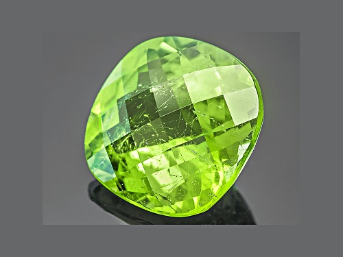 Peridot 13mm Square Cushion Mixed Step Cut 9.19ct