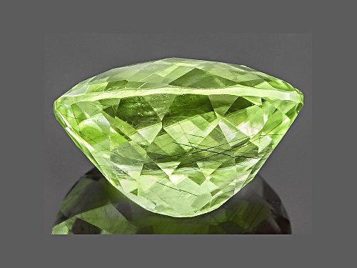 Peridot 14x12mm Oval Checkerboard Cut 9.54ct