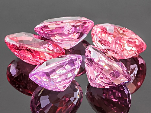 Vietnamese Multi Color Spinel Set Of Five 7.03ctw Mm Varies Mixed Shape