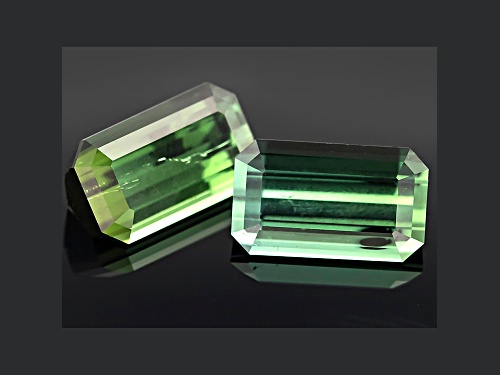 Green Tourmaline Untreated 10.3x6.1mm Emerald Cut Matched Pair 5.00ctw