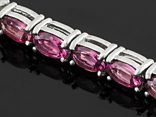 2.99ctw Oval Pink Tourmaline Sterling Silver Sliding Adjustable Bracelet - Size 7.25