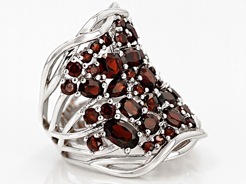 6.37ctw Mixed Shapes Vermelo Garnet™ Sterling Silver Ring - Size 5