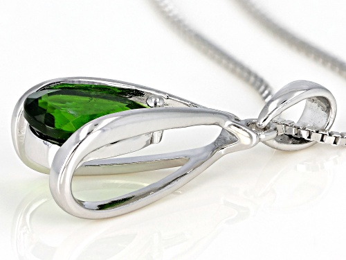 .88ct Pear Shape Russian Chrome Diopside Sterling Silver Solitaire Pendant with Chain