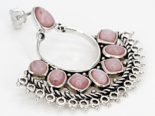 Pear Shape,Oval,Cushion Cabochon Peruvian Pink Opal Sterling Silver Earrings