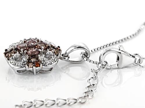 1.18CTW COLOR SHIFT GARNET, ANDALUSITE AND WHITE ZIRCON RHODIUM OVER SILVER PENDANT WITH CHAIN