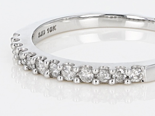 0.22ctw Round White Diamond 10K White Gold Ring - Size 7