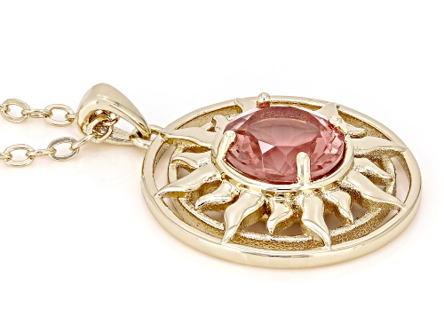 Zandrite Bronze Sun Design Solitaire Pendant with Chain