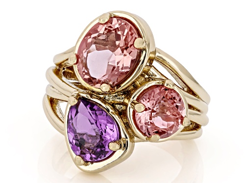 Mixed Shape Zandrite Bronze 3-Stone Ring - Size 8