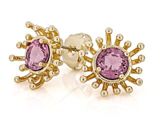 Round Zandrite Bronze Solitaire Stud Earrings