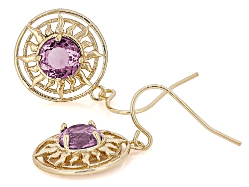 Zandrite Bronze Sun Design Dangle Earrings