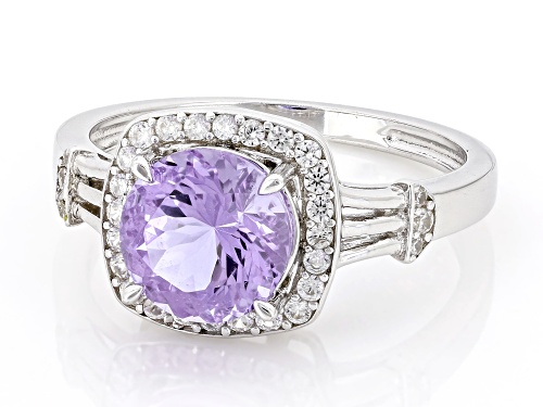 Zandrite and White Zircon Rhodium Over Sterling Silver Ring 1.93ctw - Size 8