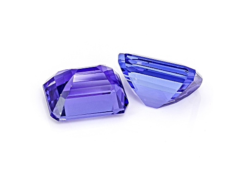 Tanzanite 8x6mm Emerald Cut Matched Pair 2.95ctw