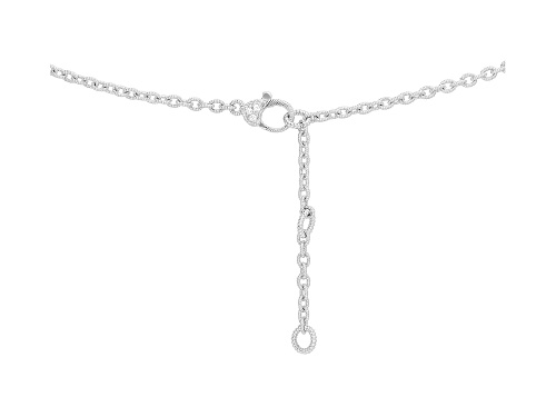 Judith Ripka Heart Mother-Of-Pearl and Bella Luce® Rhodium Over Sterling Silver Station Necklace - Size 18