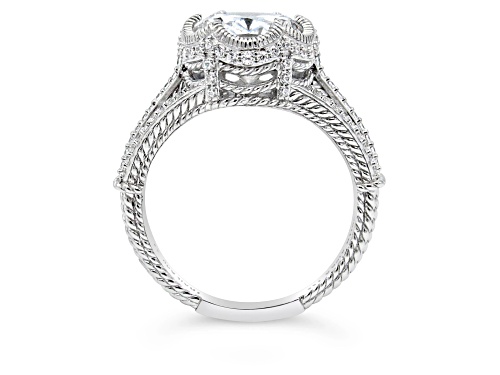 Judith Ripka 9.13ctw Oval and Round Bella Luce Diamond Simulant Rhodium Over Sterling Silver Ring - Size 5