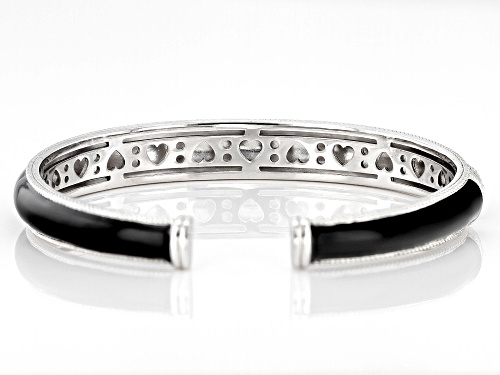 Judith Ripka 0.35ctw Bella Luce® and Black Enamel Rhodium Over Sterling Silver Luck Cuff Bracelet - Size 7