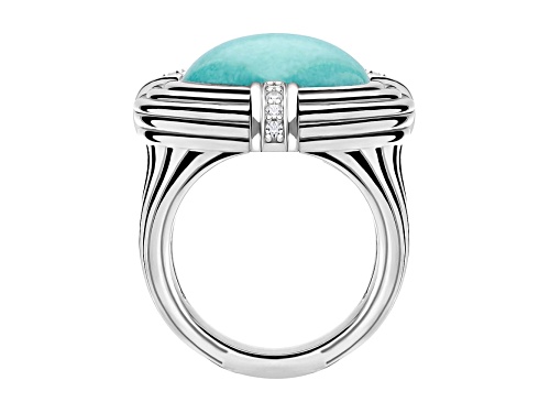 Judith Ripka 15x13mm Heart Turquoise and Bella Luce Rhodium Over Sterling Silver Ring - Size 10