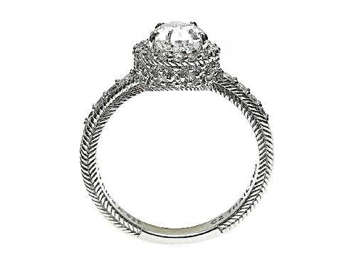 Judith Ripka 3.51ctw Pear Bella Luce Diamond Simulant Rhodium Over Sterling Silver Halo Ring - Size 11