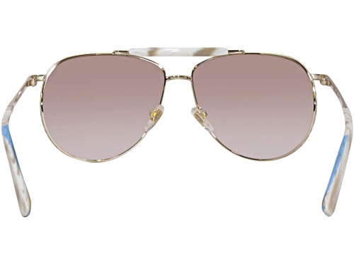 MCM Shiny Gold/Brown Gradient Aviator Sunglasses