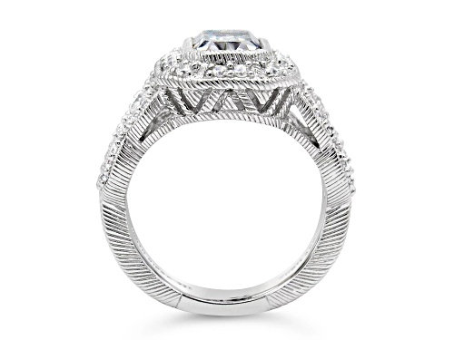 Judith Ripka 2.80ctw Bella Luce® Diamond Simulant Rhodium Over Sterling Silver Statement Halo Ring - Size 10