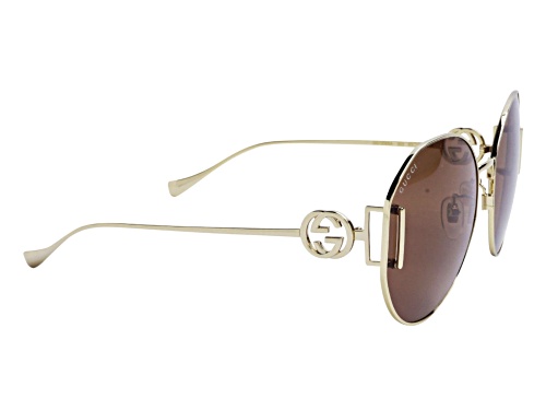 Gucci Gold/Brown  Round Sunglasses