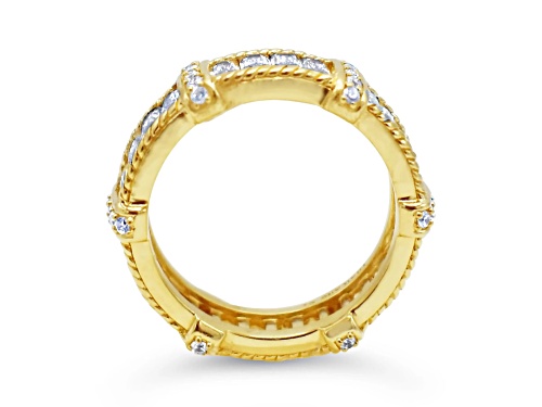 Judith Ripka 5.93ctw Baguette Bella Luce Diamond Simulant 14k Gold Clad Ring - Size 10