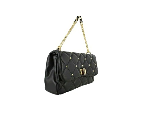 Badgley Mischka Small Size Crossbody with Stud Detail Handbag. Model # BM-4071-BLK
