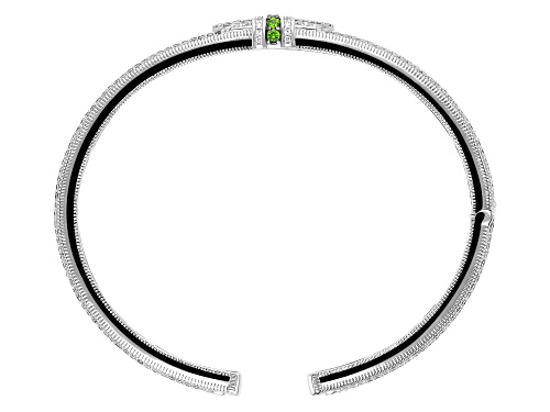 Judith Ripka 0.30ctw Chrome Diopside and 3.85ctw Bella Luce® Rhodium Over Sterling Silver Bracelet - Size 7.25