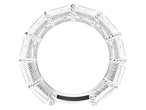 Judith Ripka 15.60ctw Bella Luce® Diamond Simulant Rhodium Over Sterling Silver Double Band Ring - Size 6