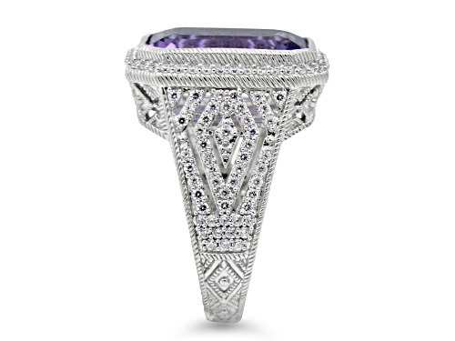 Judith Ripka 6.67ct Amethyst And 1.19ctw Bella Luce Rhodium Over Sterling Silver Ring - Size 5