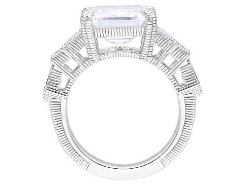 Judith Ripka 14.40ctw Bella Luce® Diamond Simulant Rhodium Over Sterling Silver Art Deco Ring - Size 11
