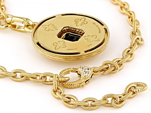 Judith Ripka 3.7ct Smoky Quartz and 0.35ctw Bella Luce® Diamond Simulant 14K Gold Clad Necklace - Size 18
