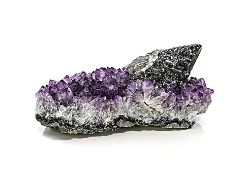 Brazilian Amethyst with Gray Calcite 16x9cm Specimen