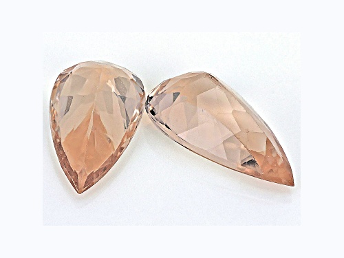 Peach Morganite 13.5x7.0mm Pear Shape Matched Pair 4.48ctw