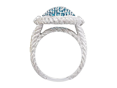 Judith Ripka 1.7ctw London Blue Topaz And 0.14ctw Bella Luce Rhodium Over Sterling Silver Ring - Size 5