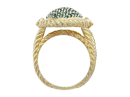 Judith Ripka 1.7ctw London Blue Topaz And 0.14ctw Bella Luce 14K Gold Clad Ring - Size 8