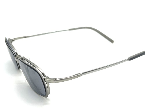 Caroline B.K. Titanium Silver Tone Eyeglasses Frame /Clear Lenses w/ Magnetic Sunglasses Attachment