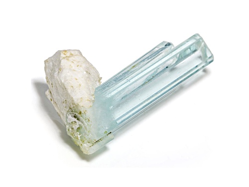Aquamarine Crystal And Albite 4.87x2.37cm Mineral Specimen
