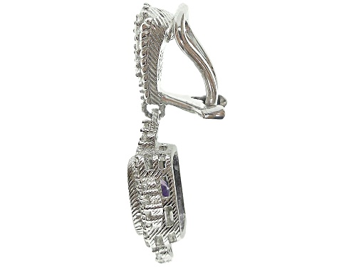 Judith Ripka 3.95ctw Amethyst And 1.8ctw Bella Luce Rhodium Over Sterling Silver Earrings