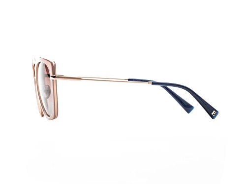 Elton John BOMBSHELL 2 Round Crystal Pink Frame / Pink Gradient Lenses Sunglasses