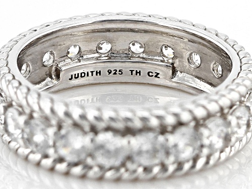 Judith Ripka 3.30ctw Bella Luce® Diamond Simulant Rhodium Over Sterling Silver Eternity Band Ring - Size 5