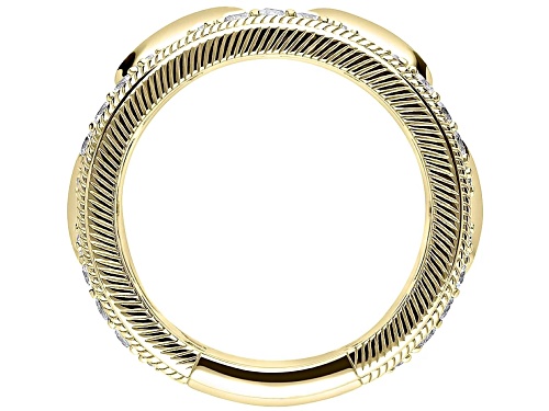 Judith Ripka 1.50ctw Bella Luce® Diamond Simulant 14K Yellow Gold Clad Linked Band Ring - Size 11