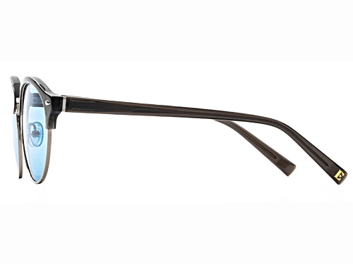 Elton John WOODSTOCK Round Crystal Black Frame / Blue Lenses Sunglasses