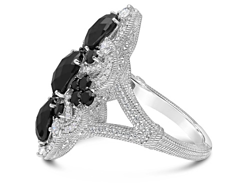 Judith Ripka 5.78ctw Black Spinel and Bella Luce Rhodium Over Sterling Silver Ring - Size 5