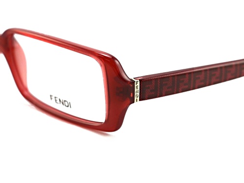 Fendi Red Rectangular Eyeglasses Frames