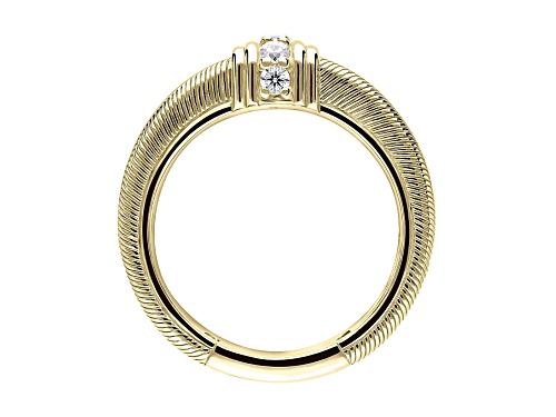 Judith Ripka 0.47ctw Bella Luce® Diamond Simulant 14K Yellow Gold Clad Wide Band Ring - Size 5